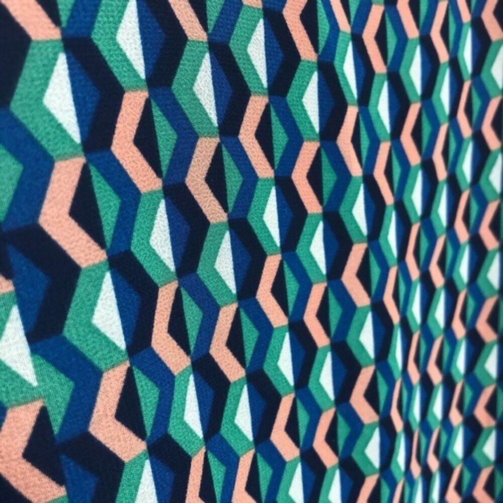 MAEVE ANTHROPOLOGIE Silk Slip Dress Womens Size Small Geometric Print Mini Boho - Picture 3 of 8